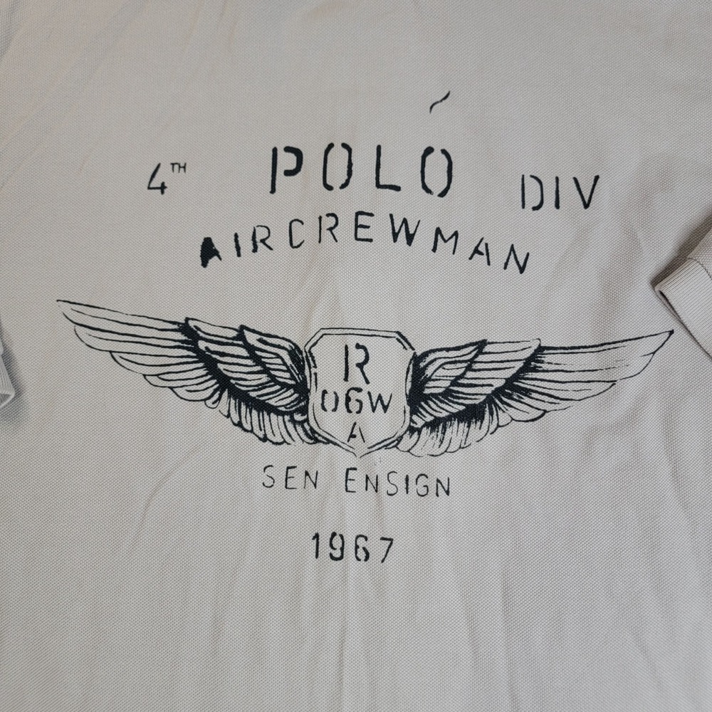 New Polo Ralph Lauren Military Shirt Men's 5XB Gray 4th Div Aircrewman Winged